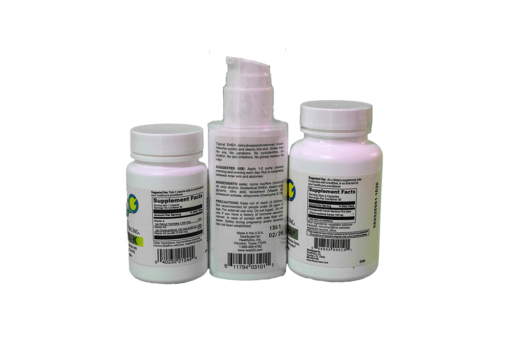 Health2Go Anti-Aging Combo Pack (DHEA, Pycnogenol, Vit ADK) - Image 2