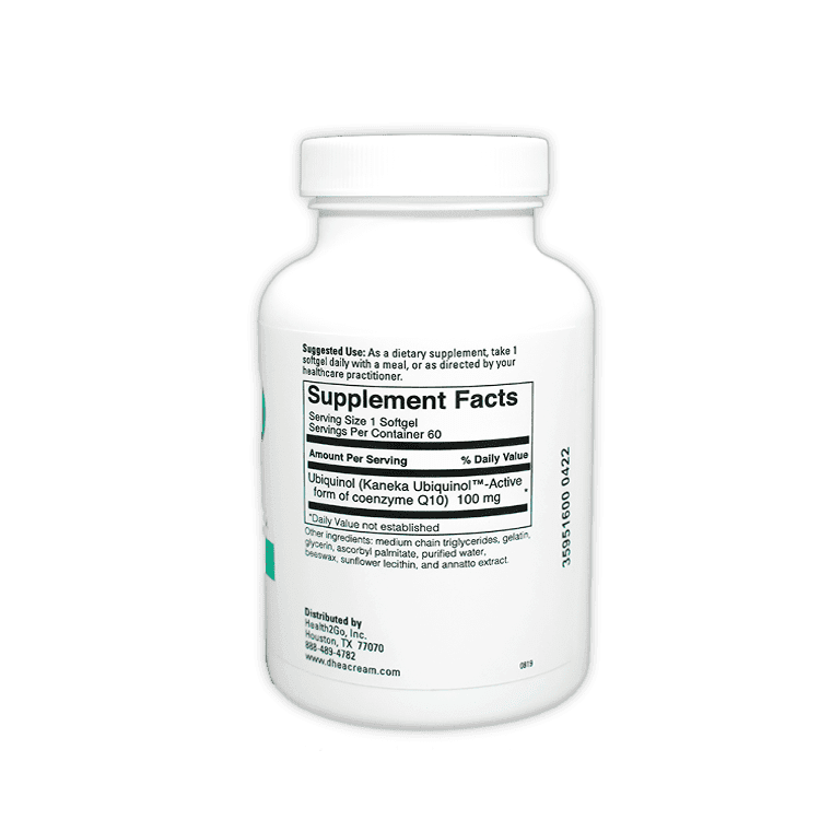 Health2Go Ubiquinol 100 MG back label