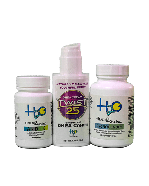 Health2Go Anti-Aging Combo Pack (DHEA, Pycnogenol, Vit ADK)